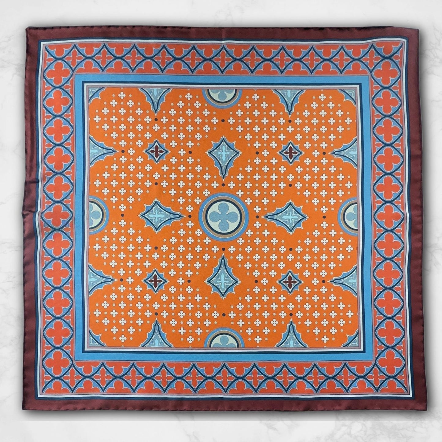 THE VENETIAN | Crimson Red and Orange | Silk Neckerchief