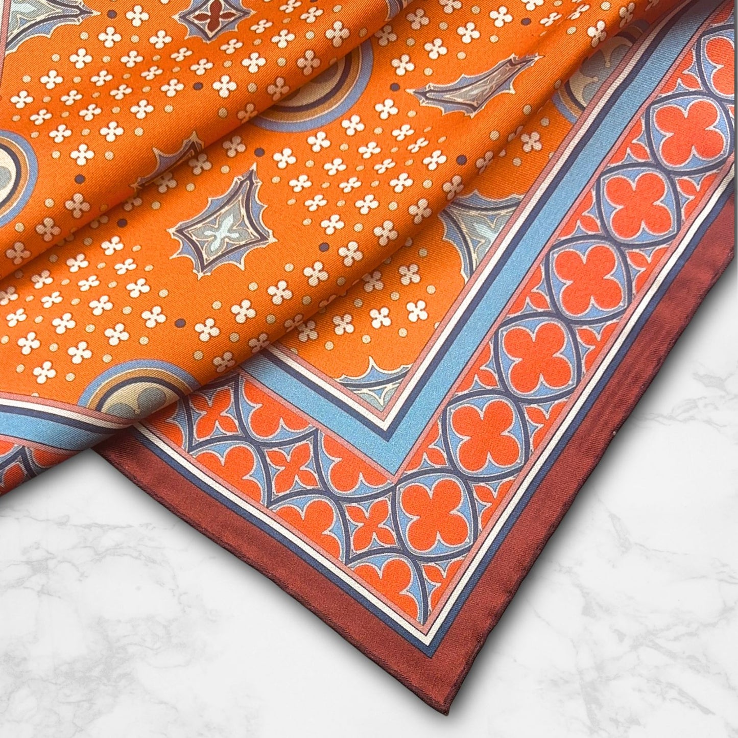 THE VENETIAN | Crimson Red and Orange | Silk Neckerchief
