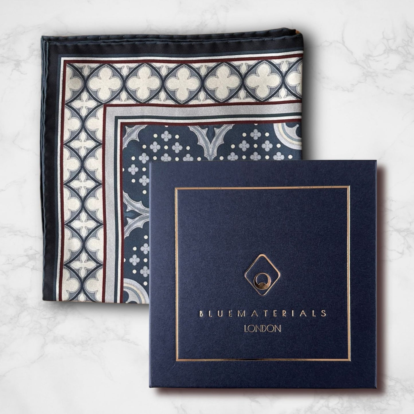 THE VENETIAN | Slate Grey and Sandstone | Silk Neckerchief