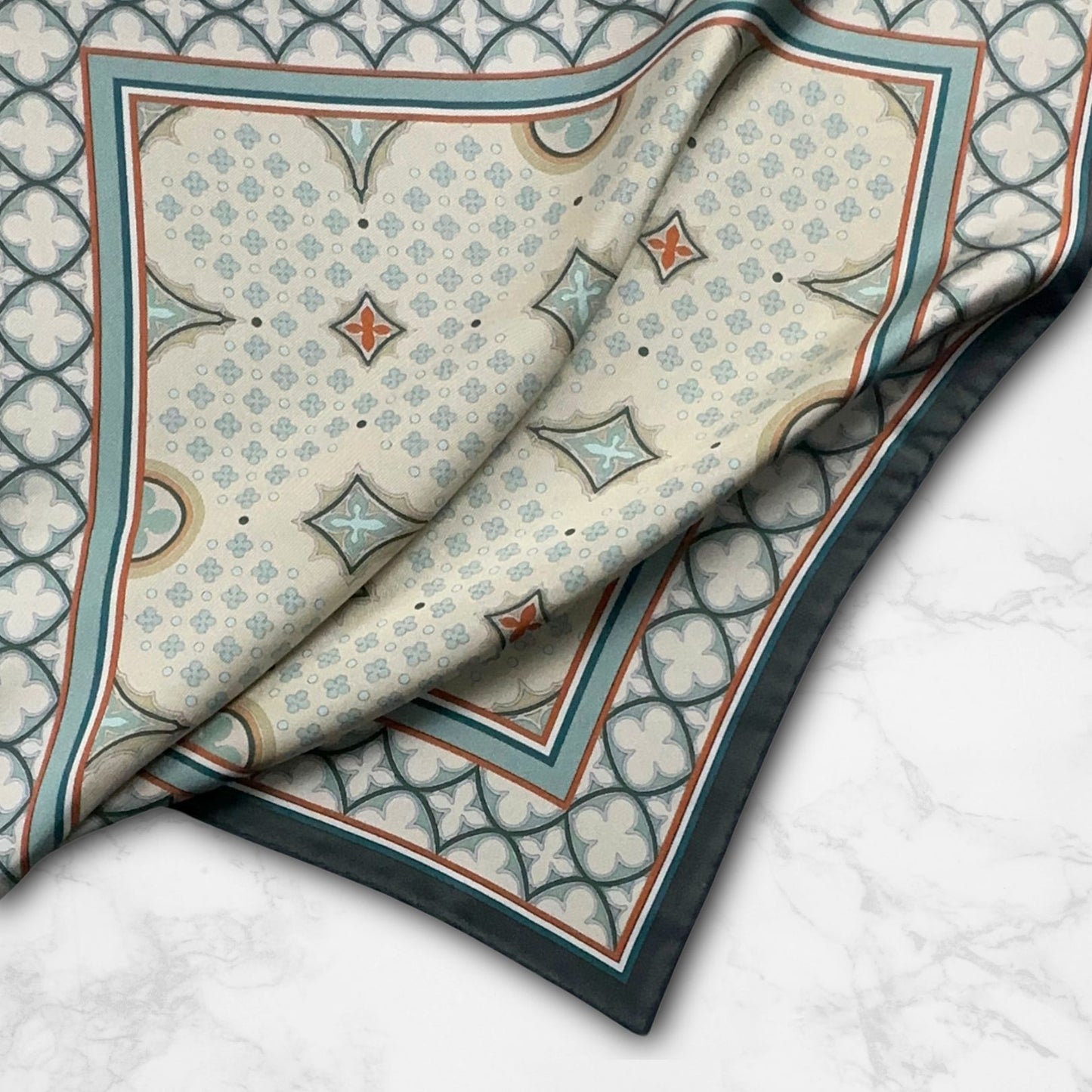 THE VENETIAN | Olive Green and Sandstone | Silk Neckerchief