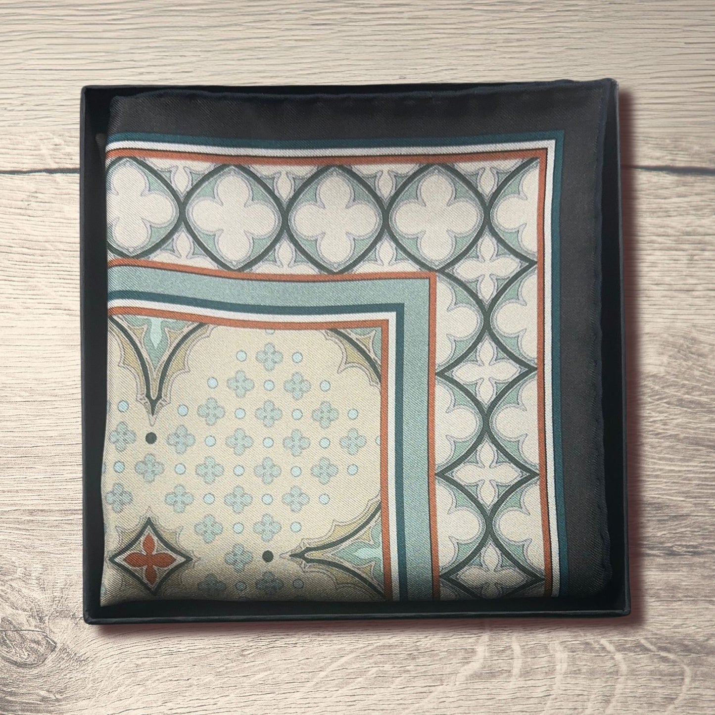 THE VENETIAN | Olive Green and Sandstone | Luxury Silk Pocket Square