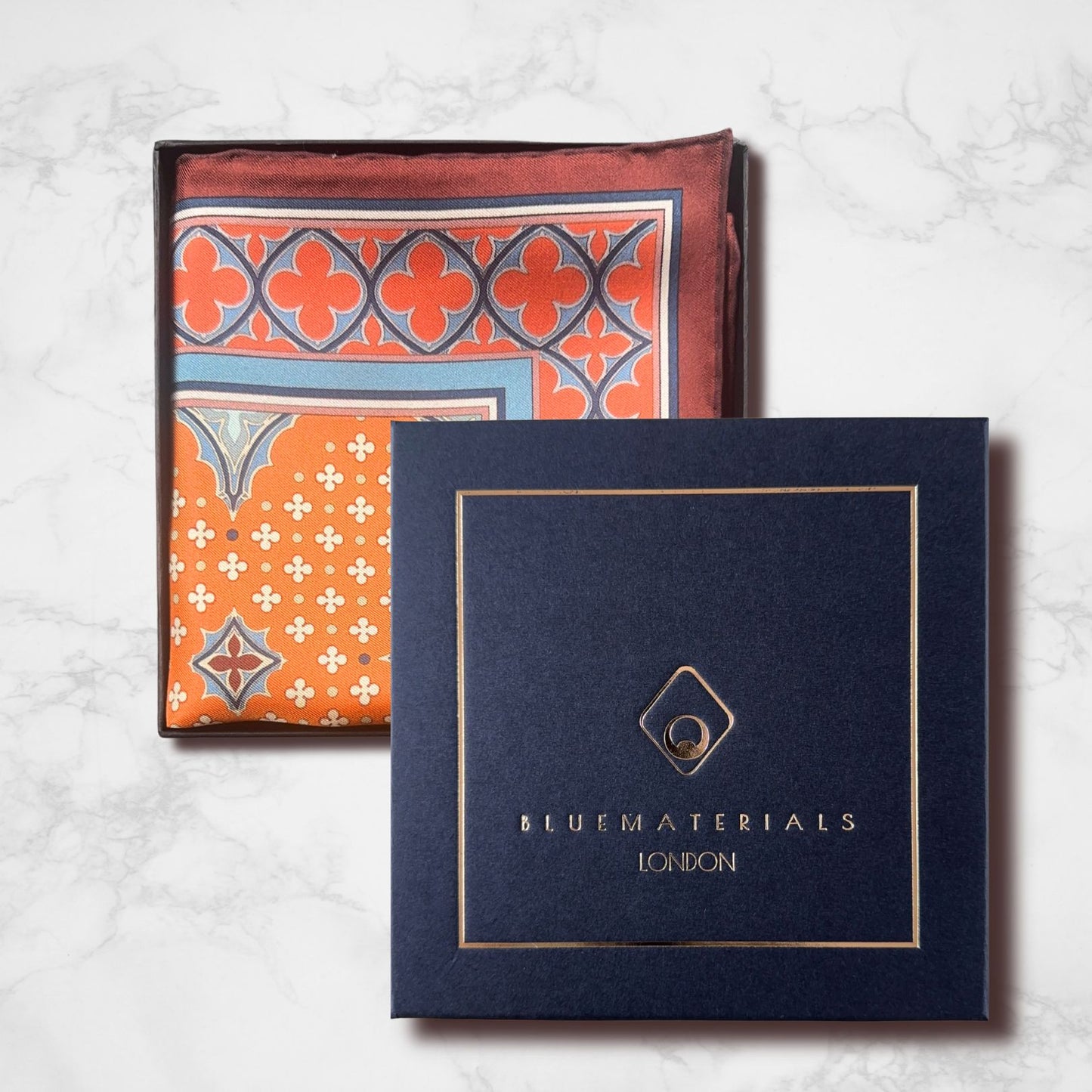 THE VENETIAN | Crimson Red and Orange | Silk Neckerchief