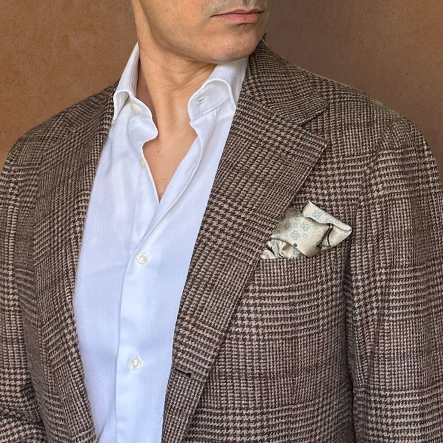 THE VENETIAN | Olive Green and Sandstone | Silk Pocket Square
