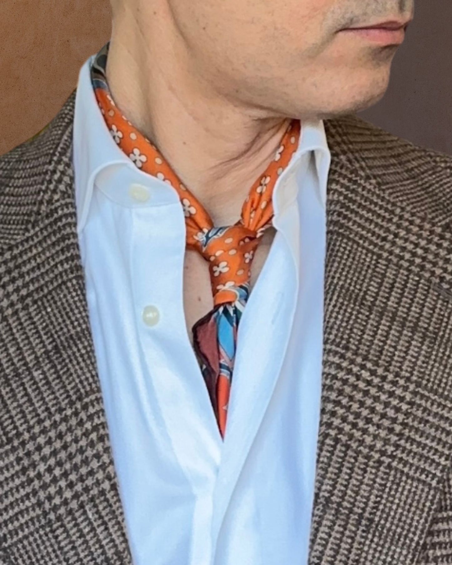THE VENETIAN | Crimson Red and Orange | Silk Neckerchief