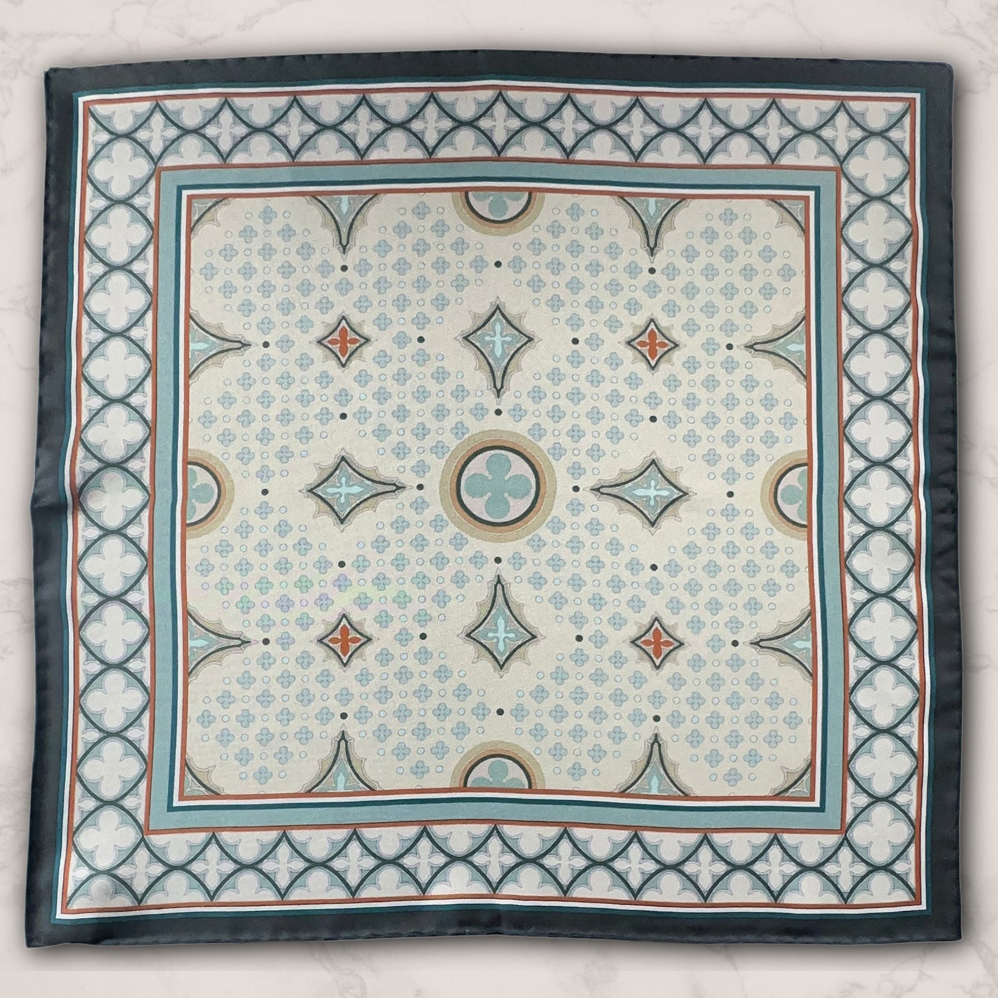 THE VENETIAN | Olive Green and Sandstone | Luxury Silk Pocket Square