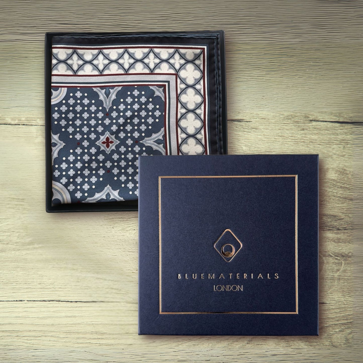 THE VENETIAN | Slate Grey and Sandstone | Silk Pocket Square